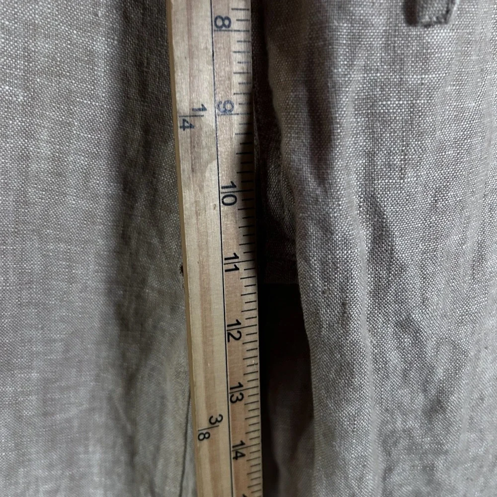 Galeries Lafayette Mens 100% Linen Drawstring‎ Trousers Tan Beige Size L